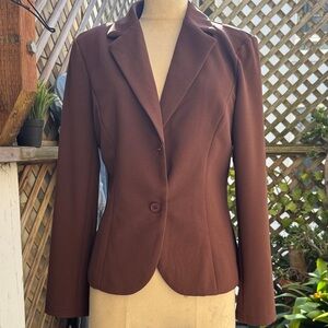 Allegra K Crepe Blazer.  Brown, Size Medium 
Soft small shoulder pads .NWT